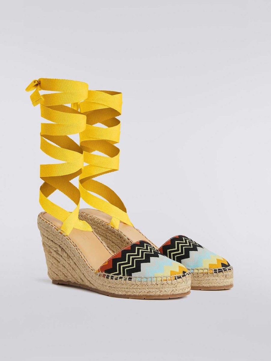 Kvinner Missoni Tilbehor | Espadriller I Chevron Lerret Flerfarget