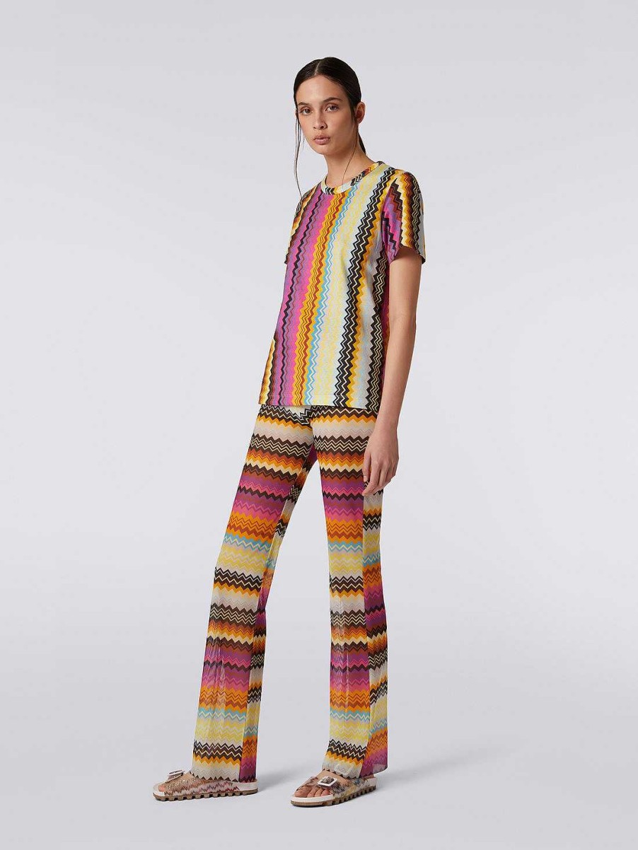 Kvinner Missoni T-Skjorter Og Topper | T-Skjorte Med Rund Hals I Bomullsjersey Flerfarget