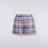 Kvinner Missoni Strandtoy | Chevron Viskose Tyll Dekker Shorts Bla Skygge Chevron