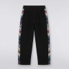 Gut (4-14 Ar) Missoni | Joggers I Bomullsfleece Med Chevron-Innlegg Svart