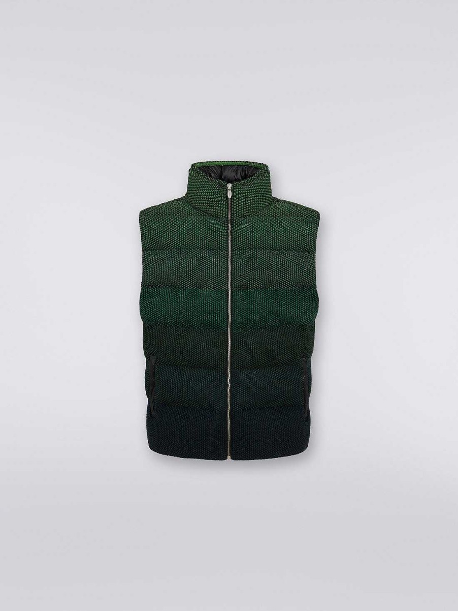 Menn Missoni Klaer | Degrade Polstret Gilet Gronn