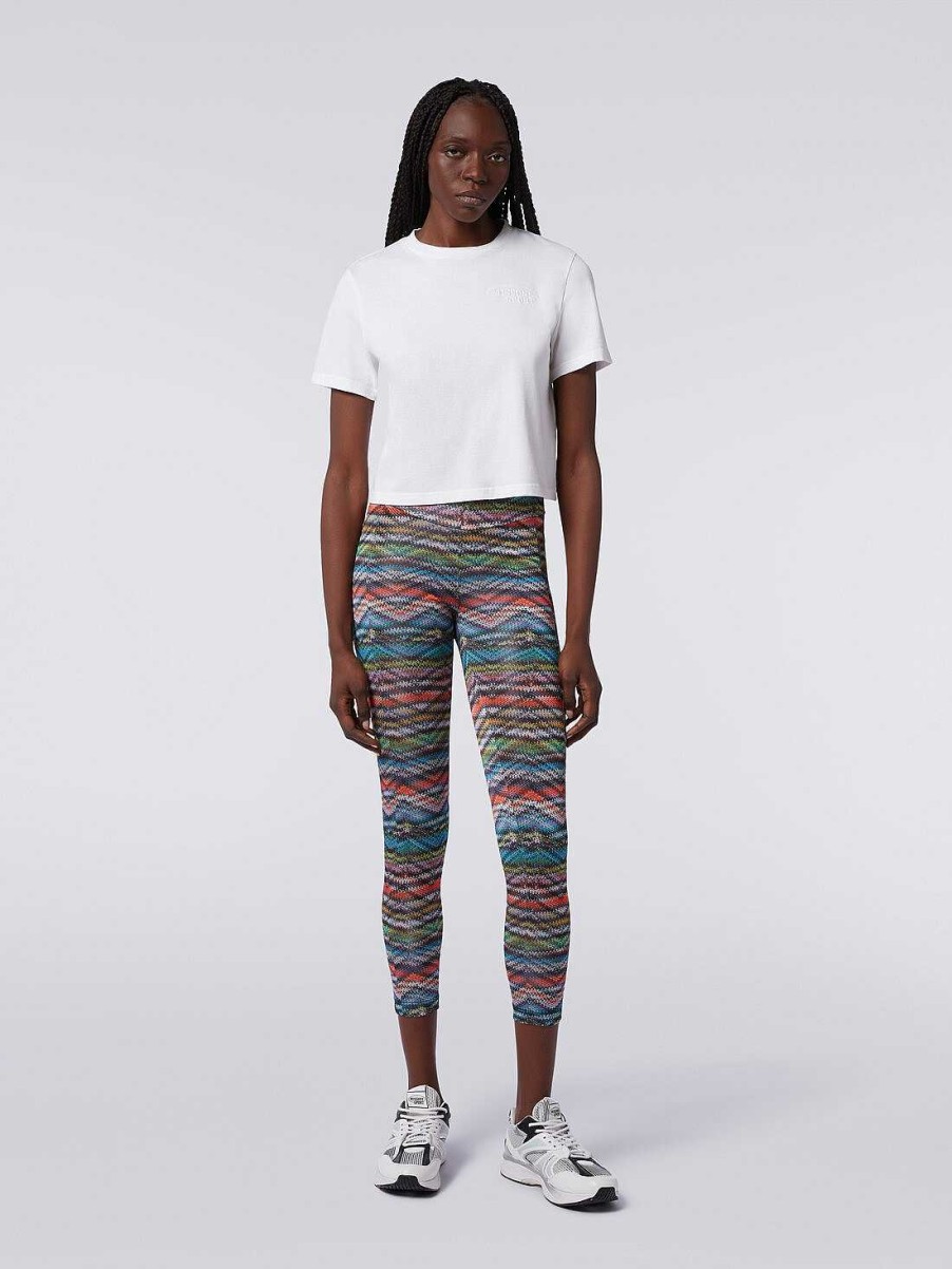 Kvinner Missoni Klaer | Leggings I Stretchstoff Med Sikksakktrykk Flerfarget