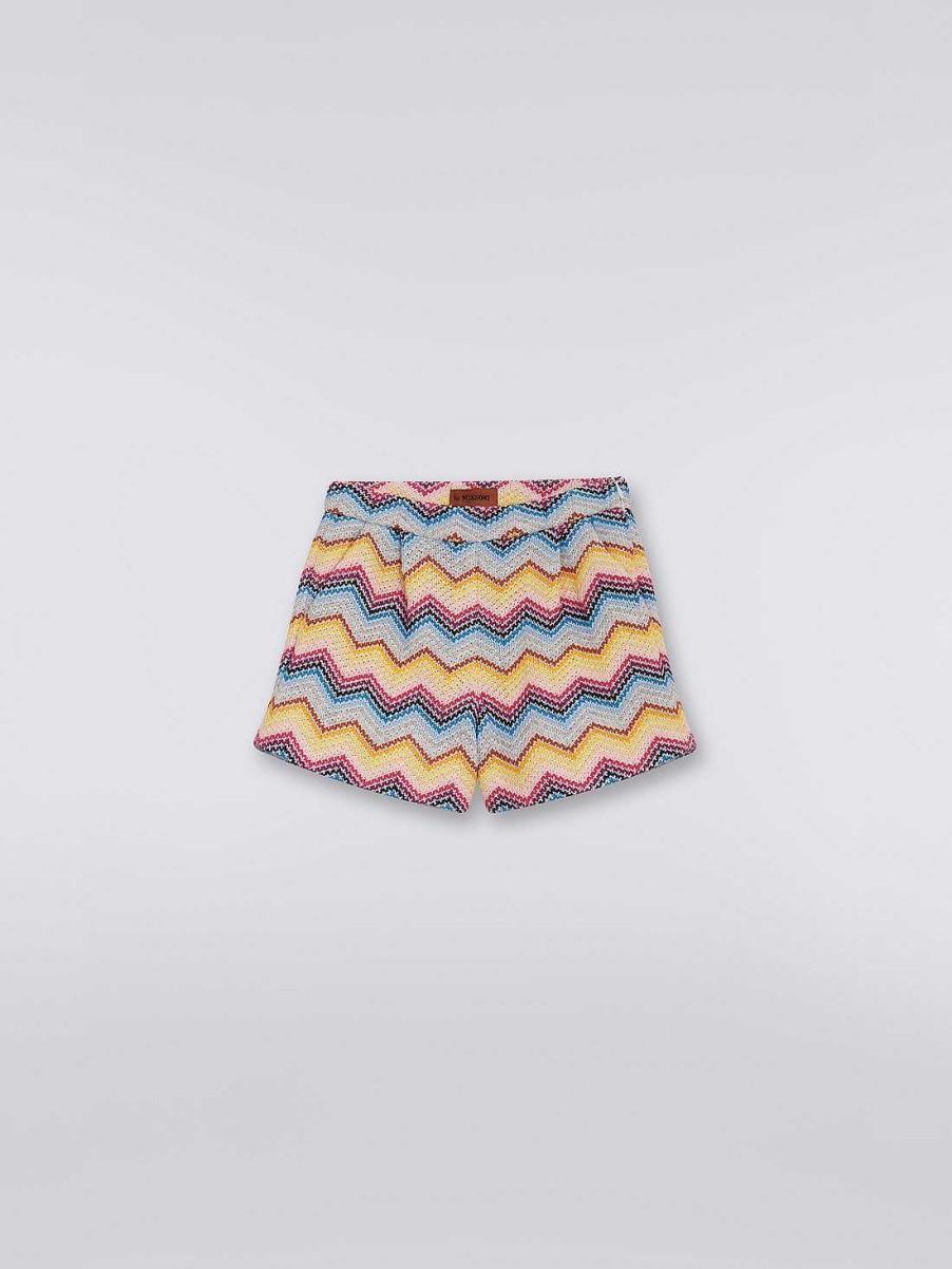 Jente (4-14 Ar) Missoni | Heklet Shorts I Bomullsblanding Flerfarget