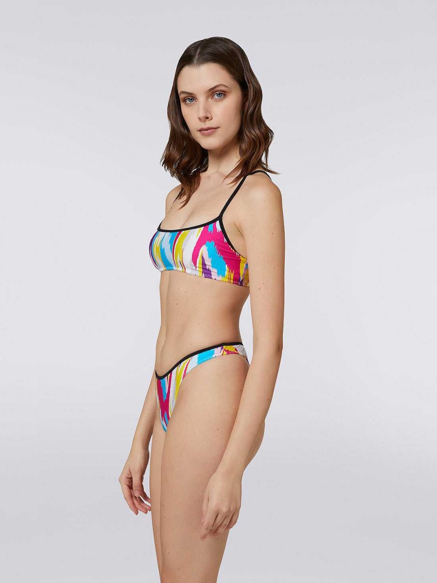 Kvinner Missoni Badedrakter | Bikini I Nylonblanding Med Sikksakktrykk Flerfarget