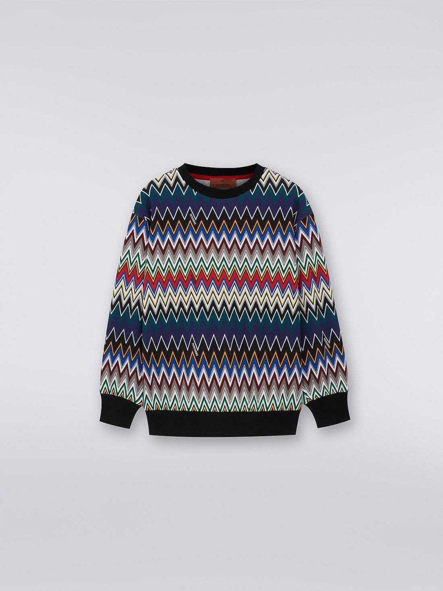 Gut (4-14 Ar) Missoni | Pullover Med Rund Hals I Bomull Flerfarget