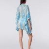 Kvinner Missoni Strandtoy | Kort Chevron Kaftan Dekke Opp Himmelbla