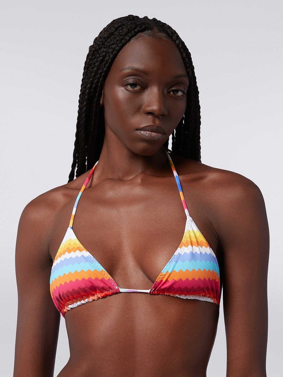 Kvinner Missoni Badedrakter | Bikini I Sikksakk-Print Stretch Nylon Flerfarget