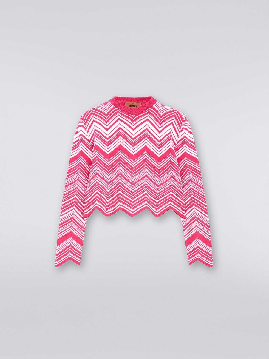 Jente (4-14 Ar) Missoni | Genser I Viskoseblanding Rosa