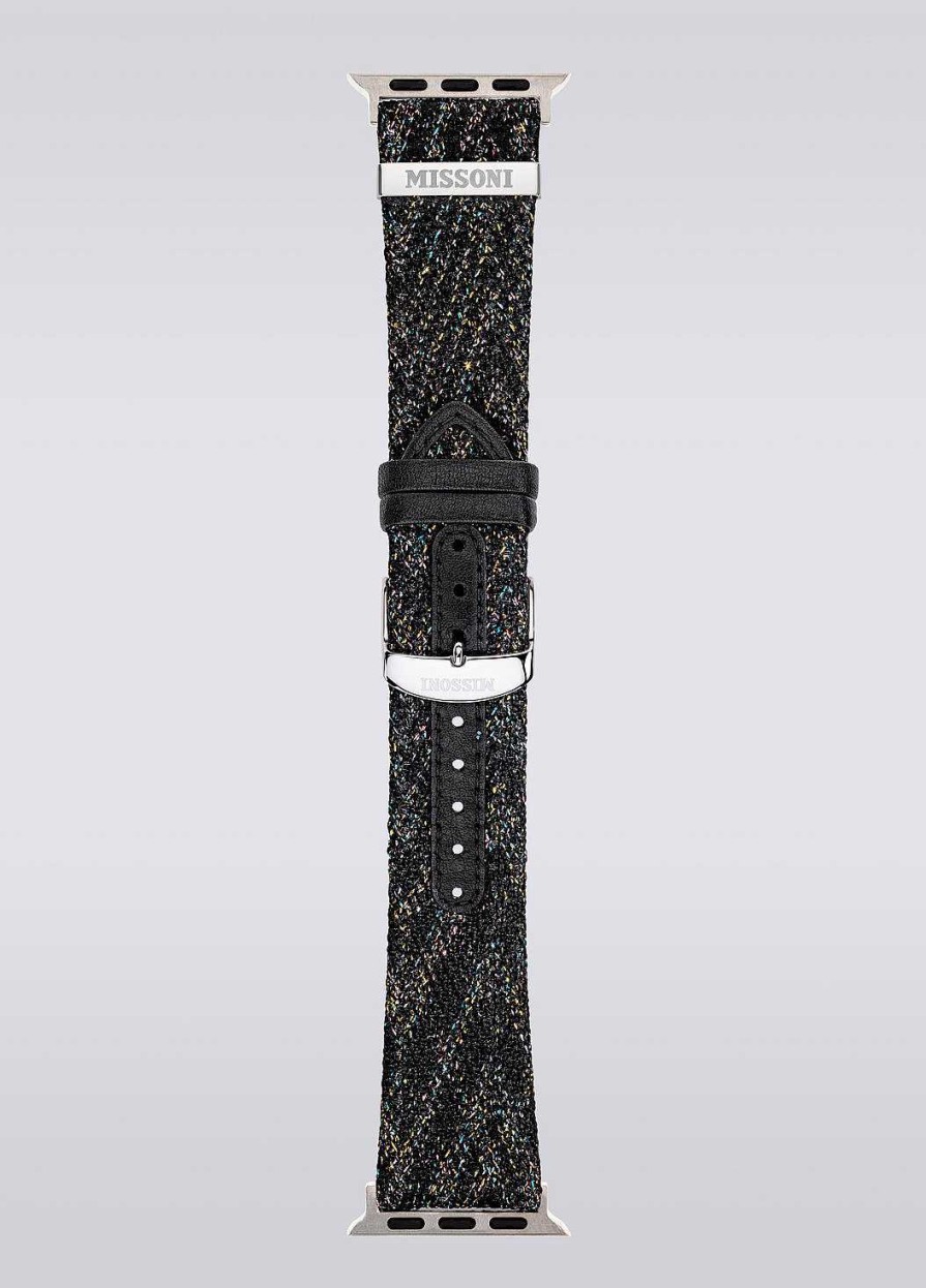 Kvinner Missoni Klokker | Missoni Stoff 22 Mm Apple Watch-Kompatibel Reim Svart