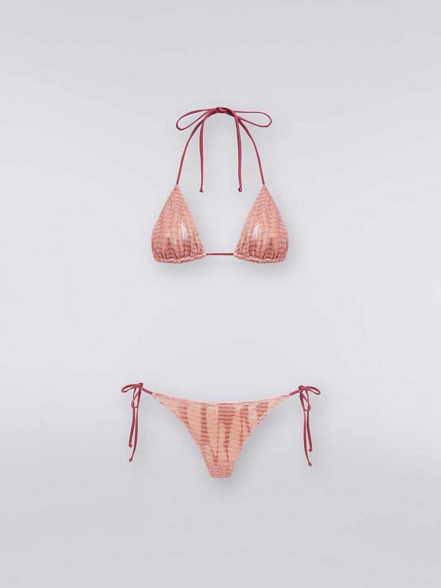 Kvinner Missoni Badedrakter | Jacquard Viskosestrikket Bikini Rosa