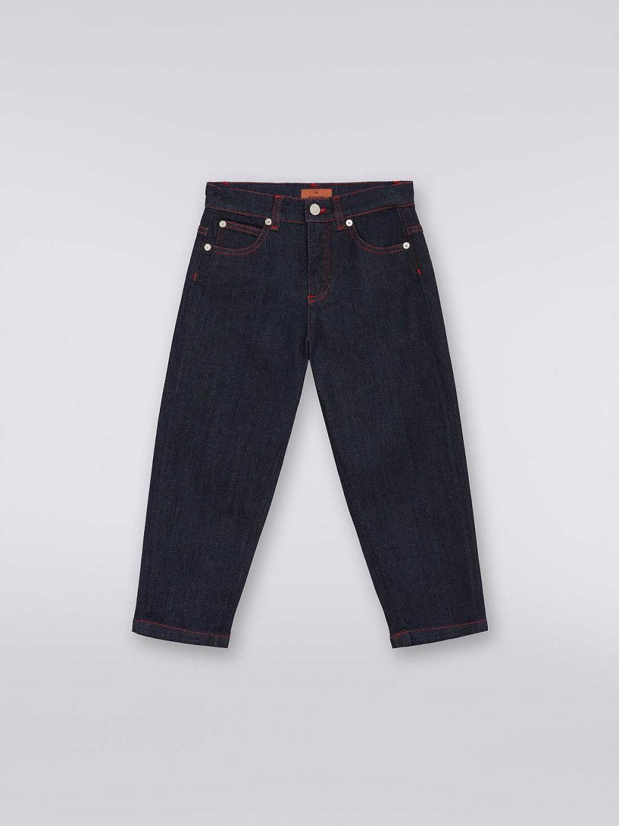 Gut (4-14 Ar) Missoni | Denim Fem-Lommers Bukse Med Slub-Innlegg Flerfarget