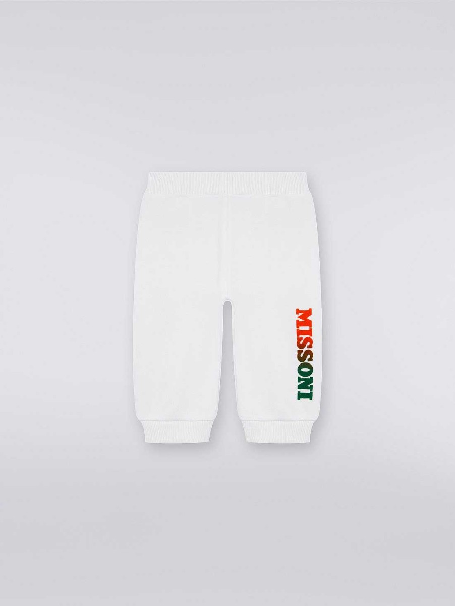 Gut (4-14 Ar) Missoni | Joggers I Bomull Med Degrade-Logo Hvit