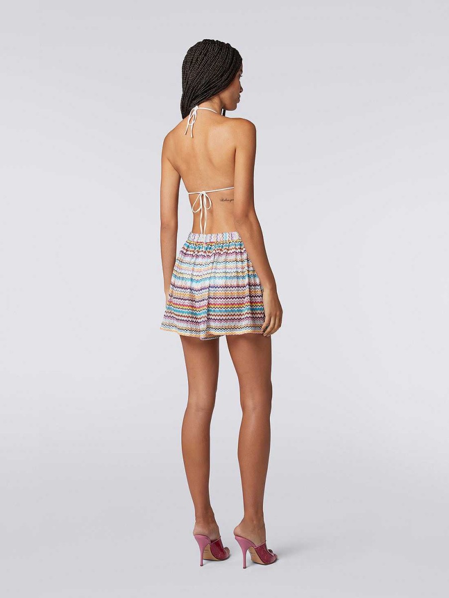 Kvinner Missoni Strandtoy | Sikksakk-Dekke Shorts Flerfarget