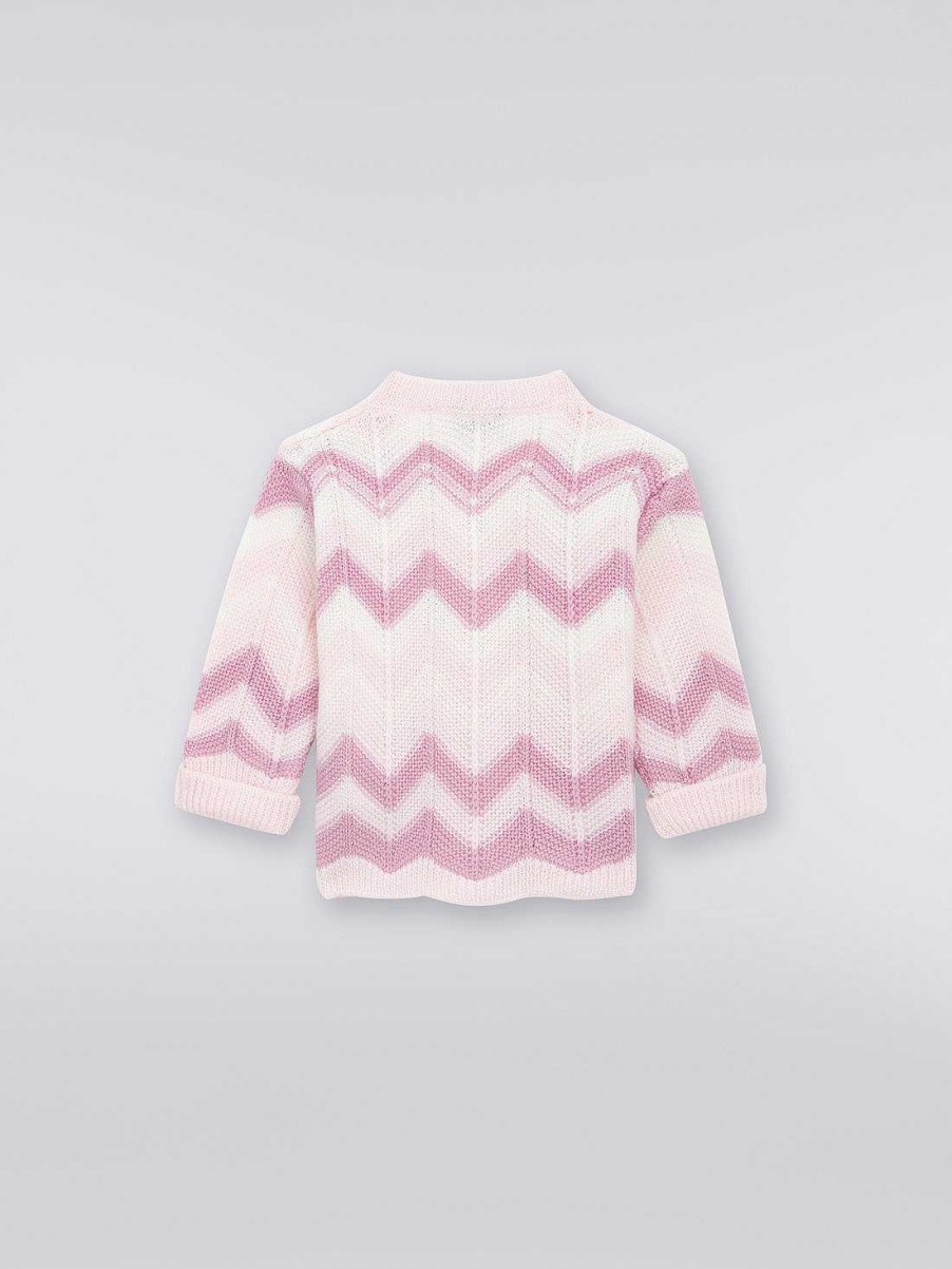 Jente (4-14 Ar) Missoni | Sikksakk Ullstrikket Cardigan Flerfarget