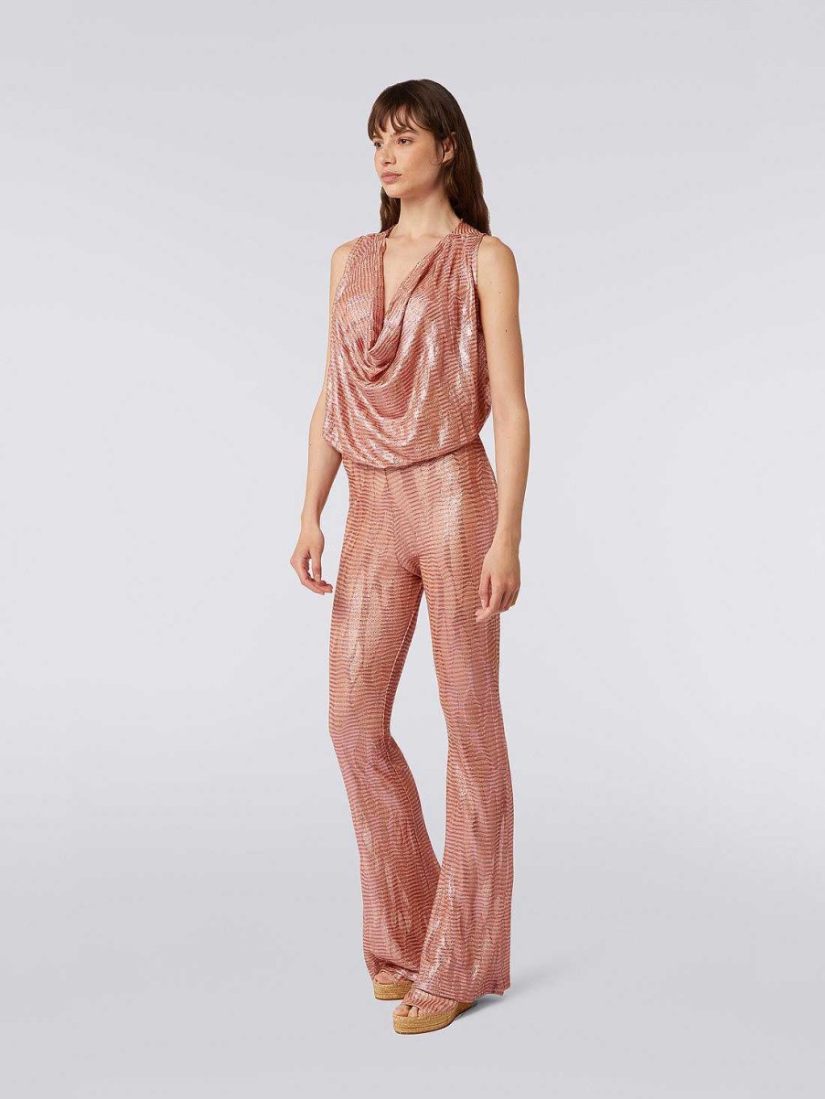 Kvinner Missoni Kjoler | Jacquard Viskose Strikket Jumpsuit Rosa