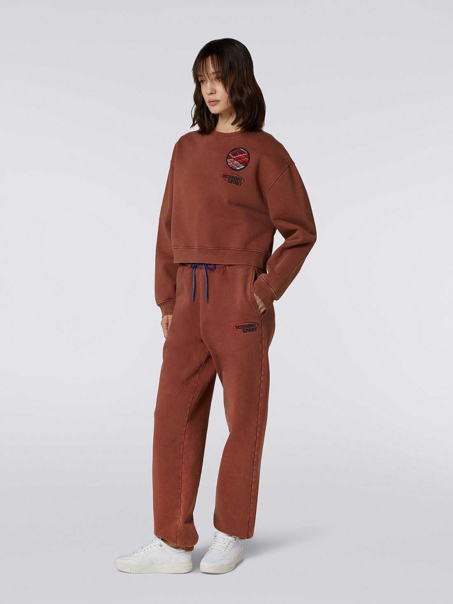 Kvinner Missoni Klaer | Joggers I Bomullsblanding Med Logo Rust