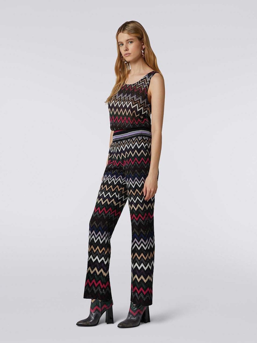 Kvinner Missoni T-Skjorter Og Topper | Viskose Chevron Tank Topp Med Lurex Flerfarget