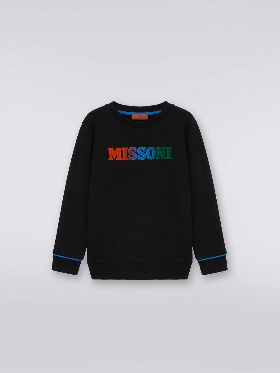 Gut (4-14 Ar) Missoni | Bomullsgenser Med Degrade-Logo Svart