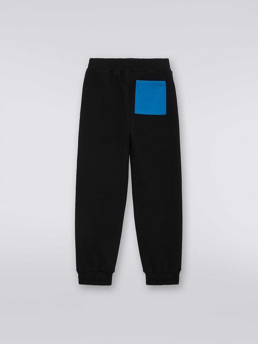 Gut (4-14 Ar) Missoni | Joggers I Bomullsfleece Med Degrade-Logo Svart