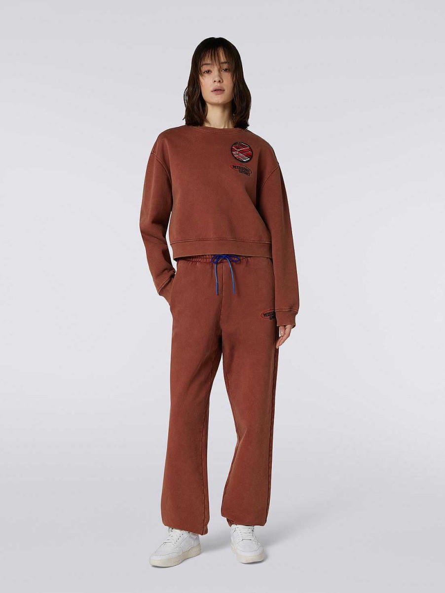 Kvinner Missoni Klaer | Joggers I Bomullsblanding Med Logo Rust