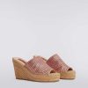 Kvinner Missoni Tilbehor | Espadriller Med Kile- Og Chevronstrikket Band Rosa