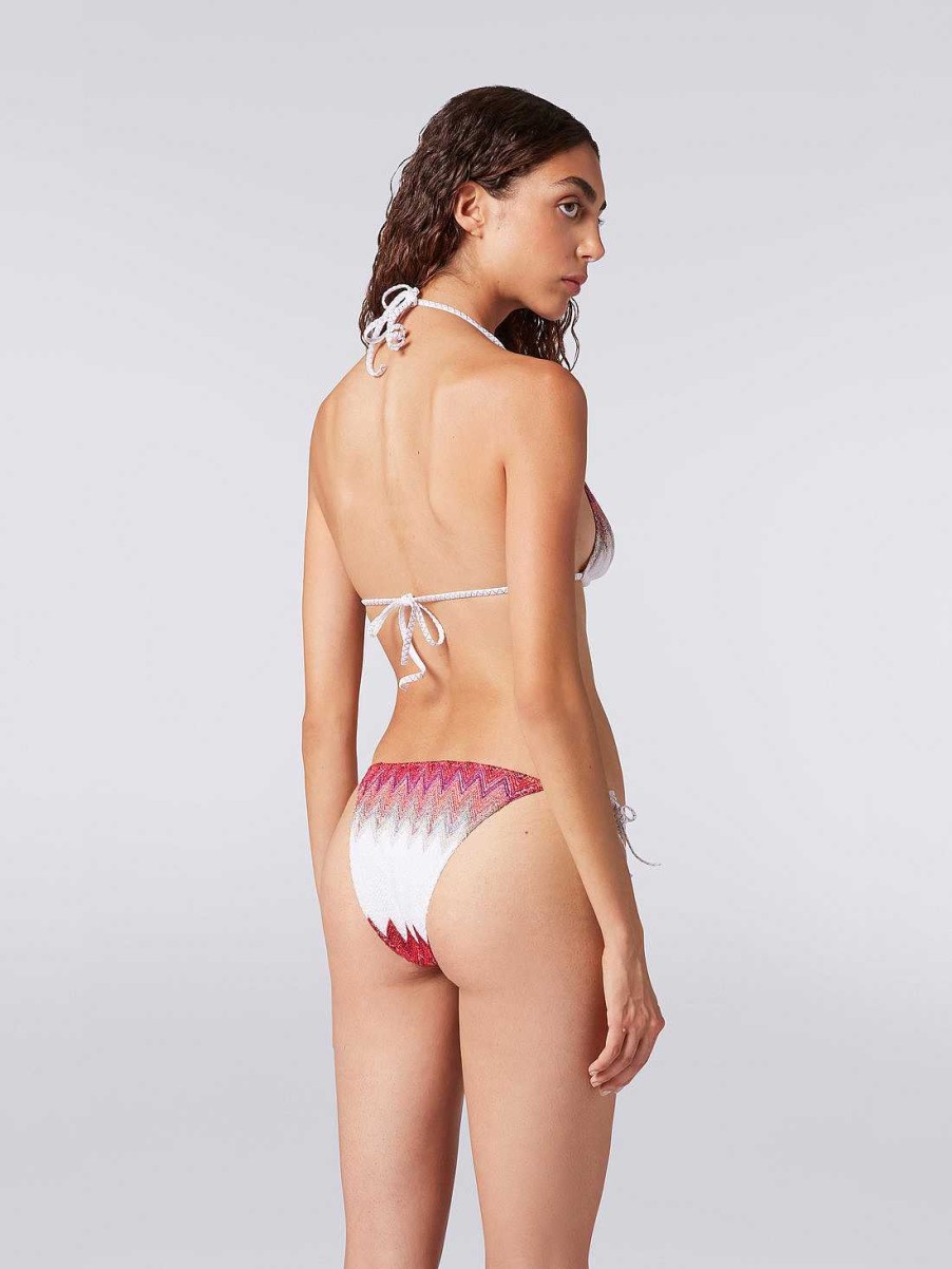 Kvinner Missoni Badedrakter | Sikksakk Bikini I Viskoseblanding Med Lurex Hvit, Rosa Og Fuchsia