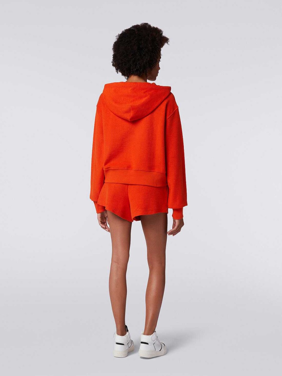 Kvinner Missoni Klaer | Shorts I Borstet Fleece Med Logo Oransje