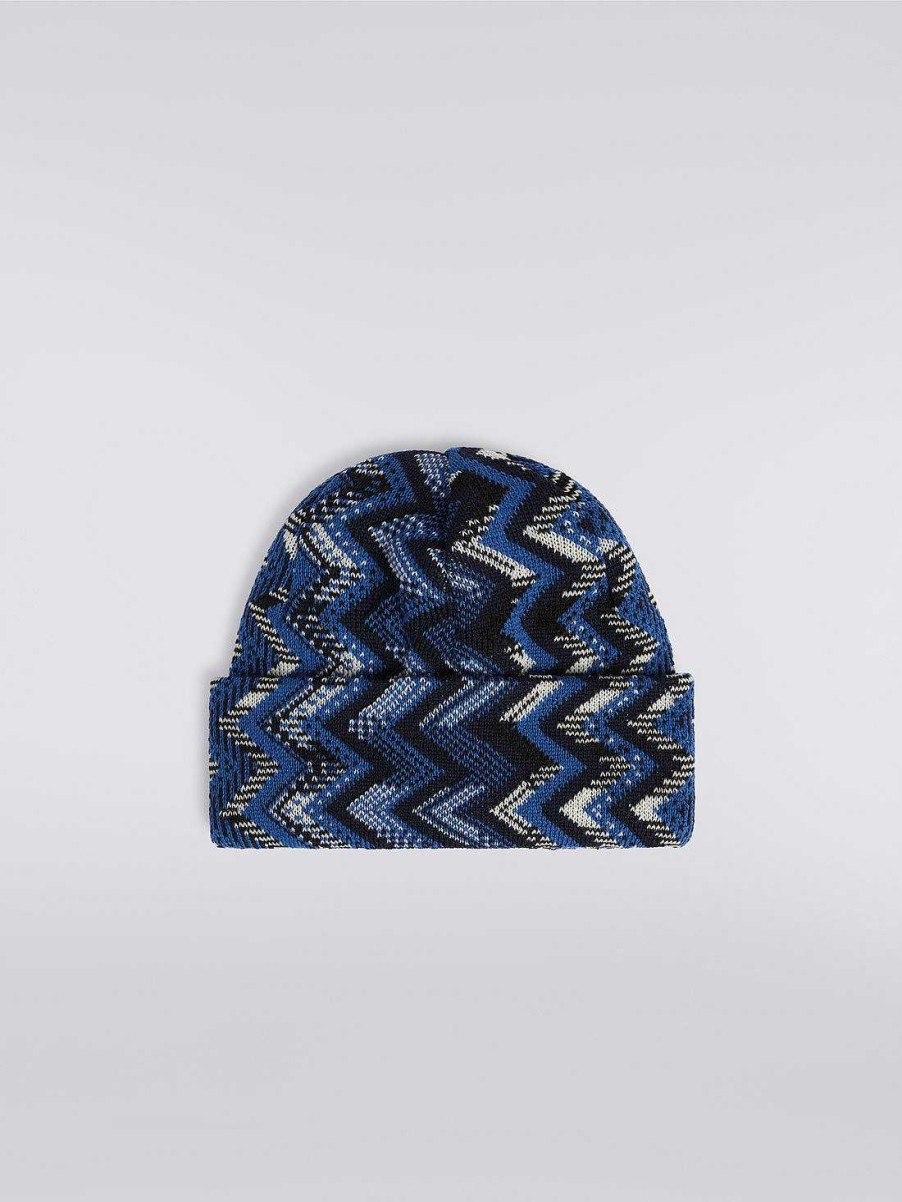 Menn Missoni Hatter | Sikksakk Ull Strikket Lue Flerfarget