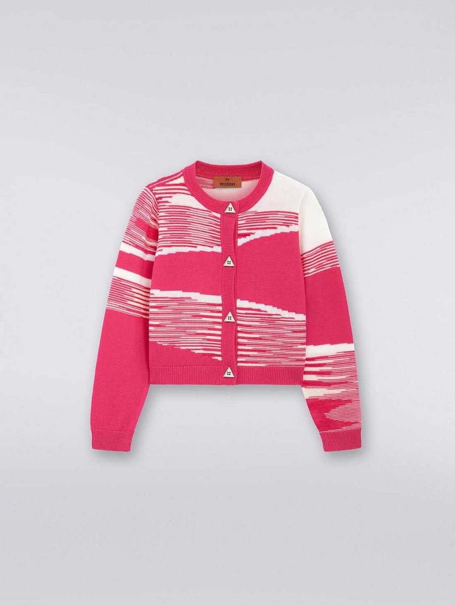 Jente (4-14 Ar) Missoni | Cardigan I Ren Virgin Ull Rosa