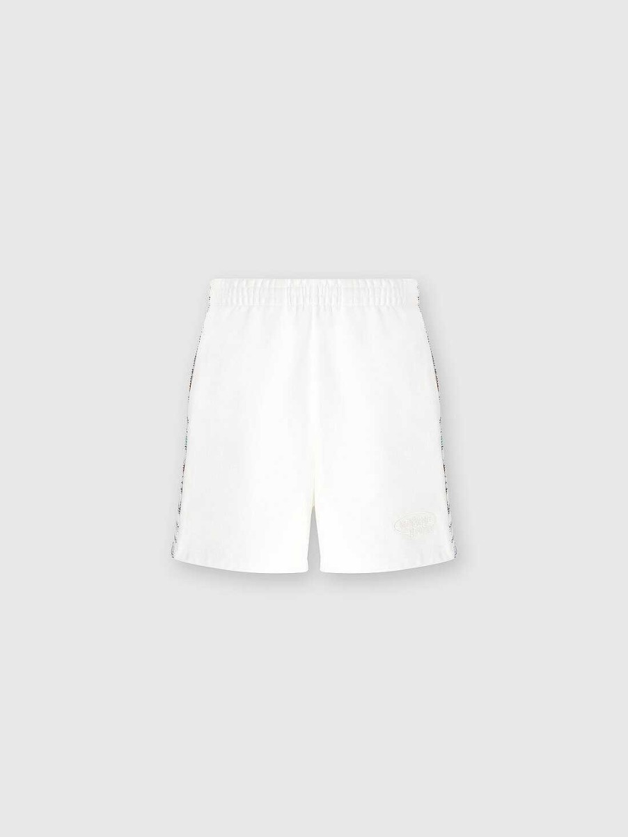 Kvinner Missoni Klaer | Shorts I Bomullsfleece Med Logo Og Strikkede Sideband Flerfarget