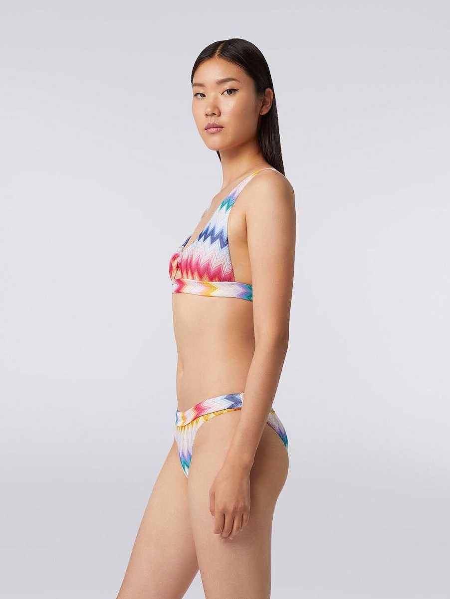 Kvinner Missoni Badedrakter | Bikini I Sikksakk Viskose Med Lurex Flerfarget