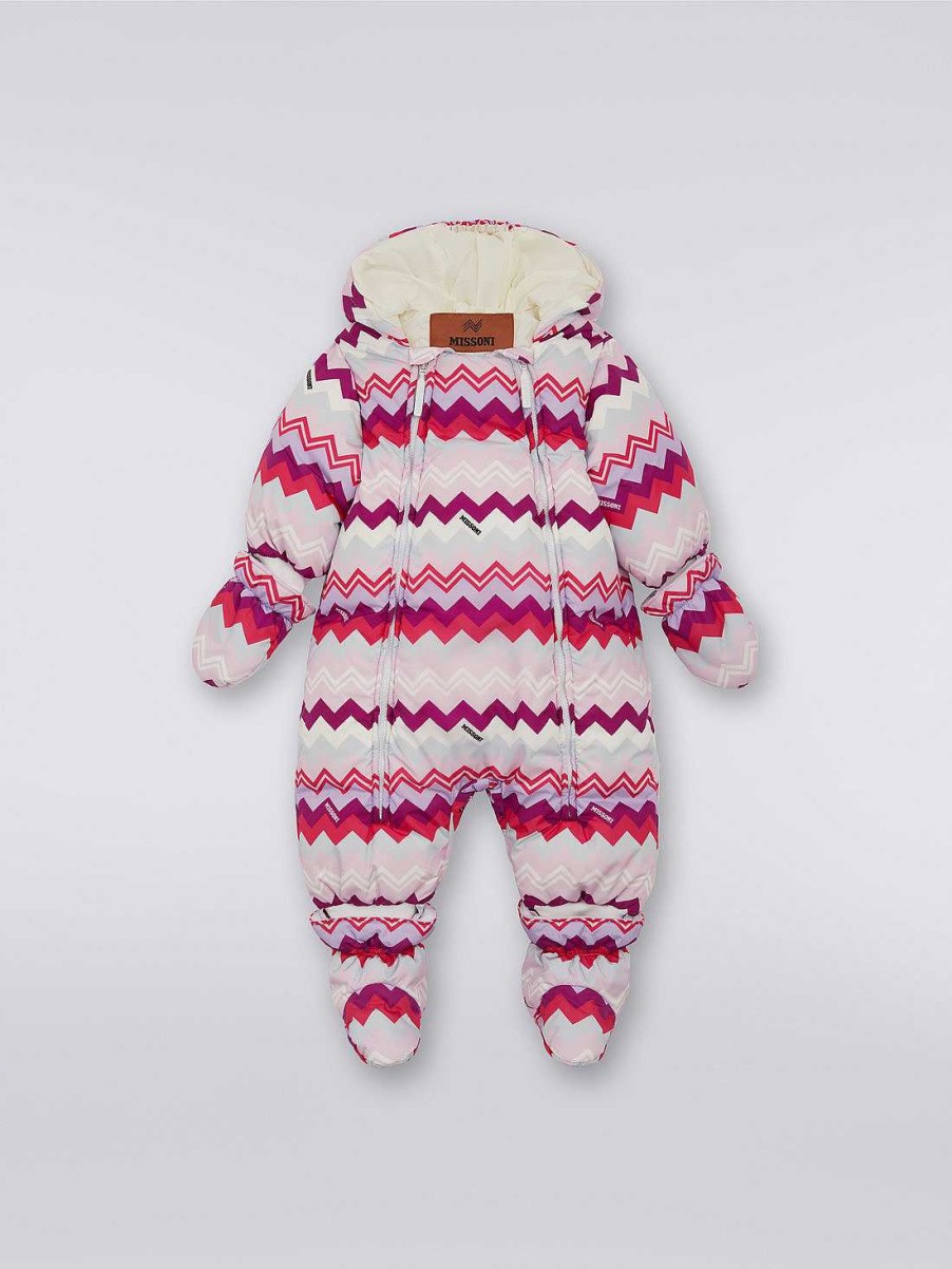 Jente (4-14 Ar) Missoni | Skidress I Nylon Med Sikksakkmonster Flerfarget