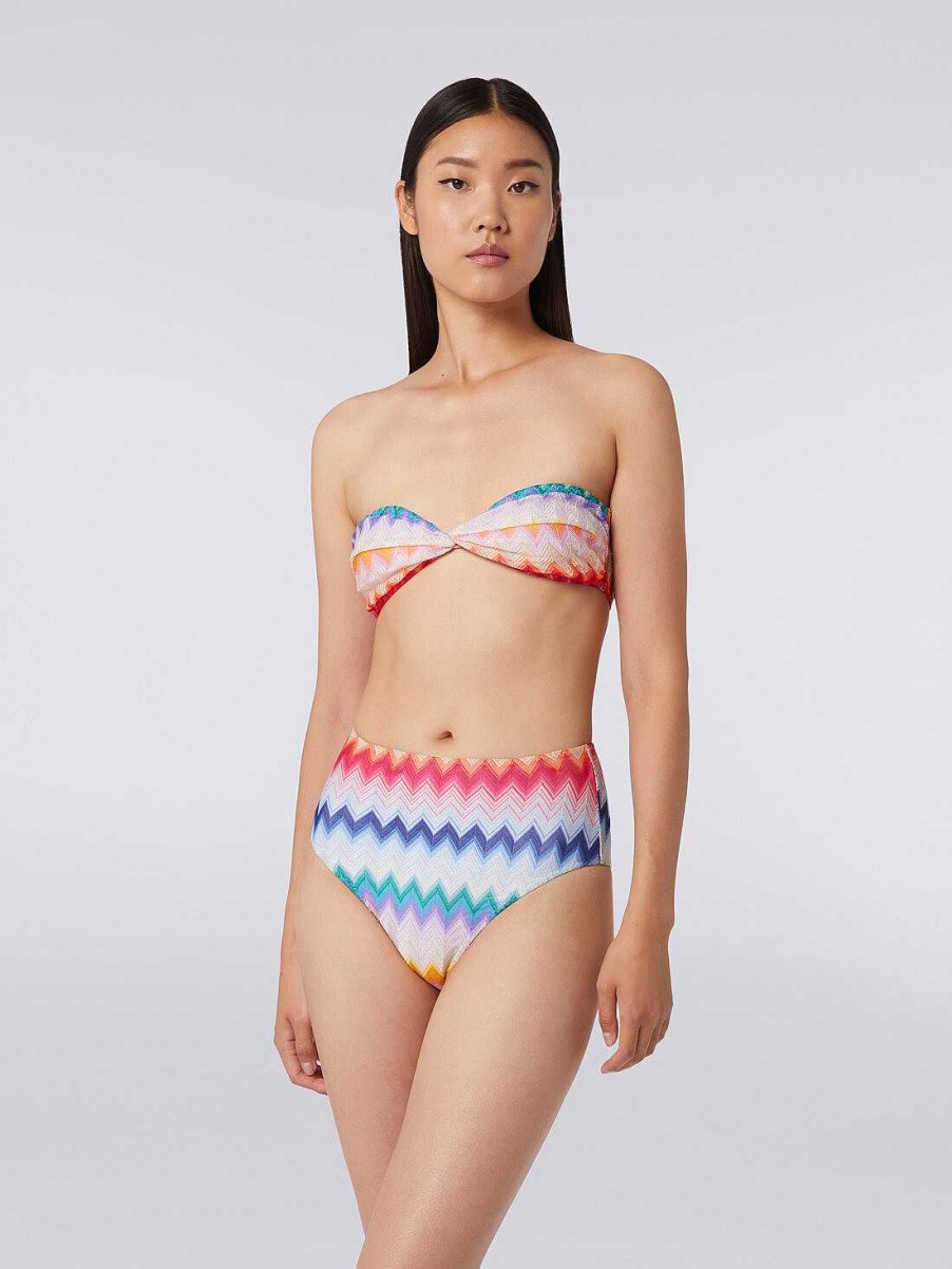 Kvinner Missoni Badedrakter | Bikinitruse Med Hoy Midje I Stoff Med Sikksakktrykk Flerfarget