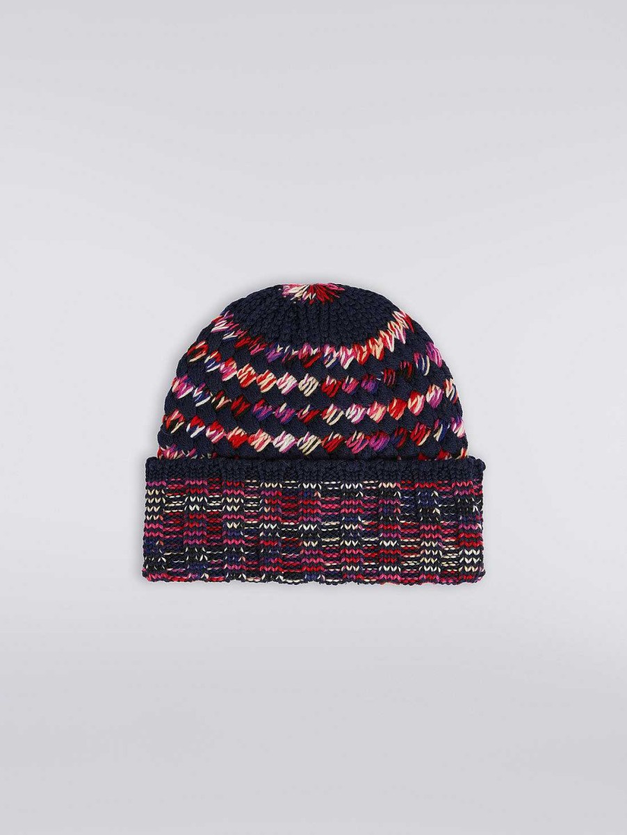 Kvinner Missoni Hatter | Flerarbeidet Ullstrikket Lue Flerfarget