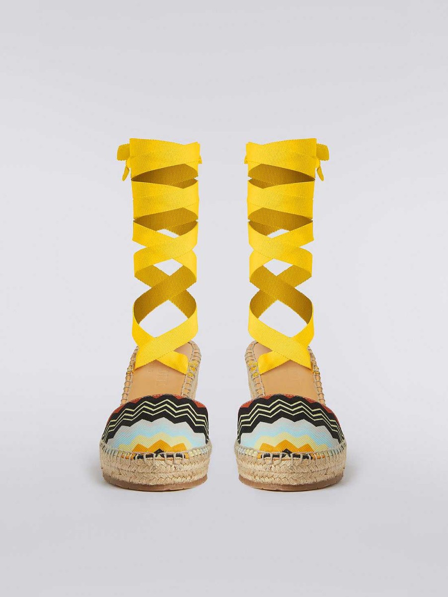 Kvinner Missoni Tilbehor | Espadriller I Chevron Lerret Flerfarget