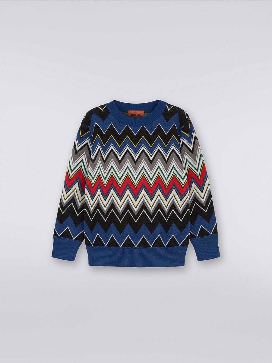 Gut (4-14 Ar) Missoni | Pullover Med Rund Hals I Bomull Og Kashmir Flerfarget