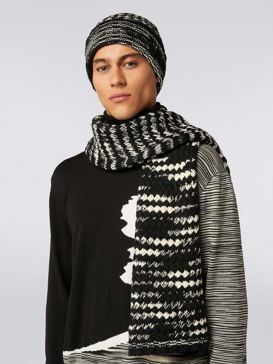 Menn Missoni Skjerf Og Foulards | Slub Ullstrikket Skjerf Flerfarget