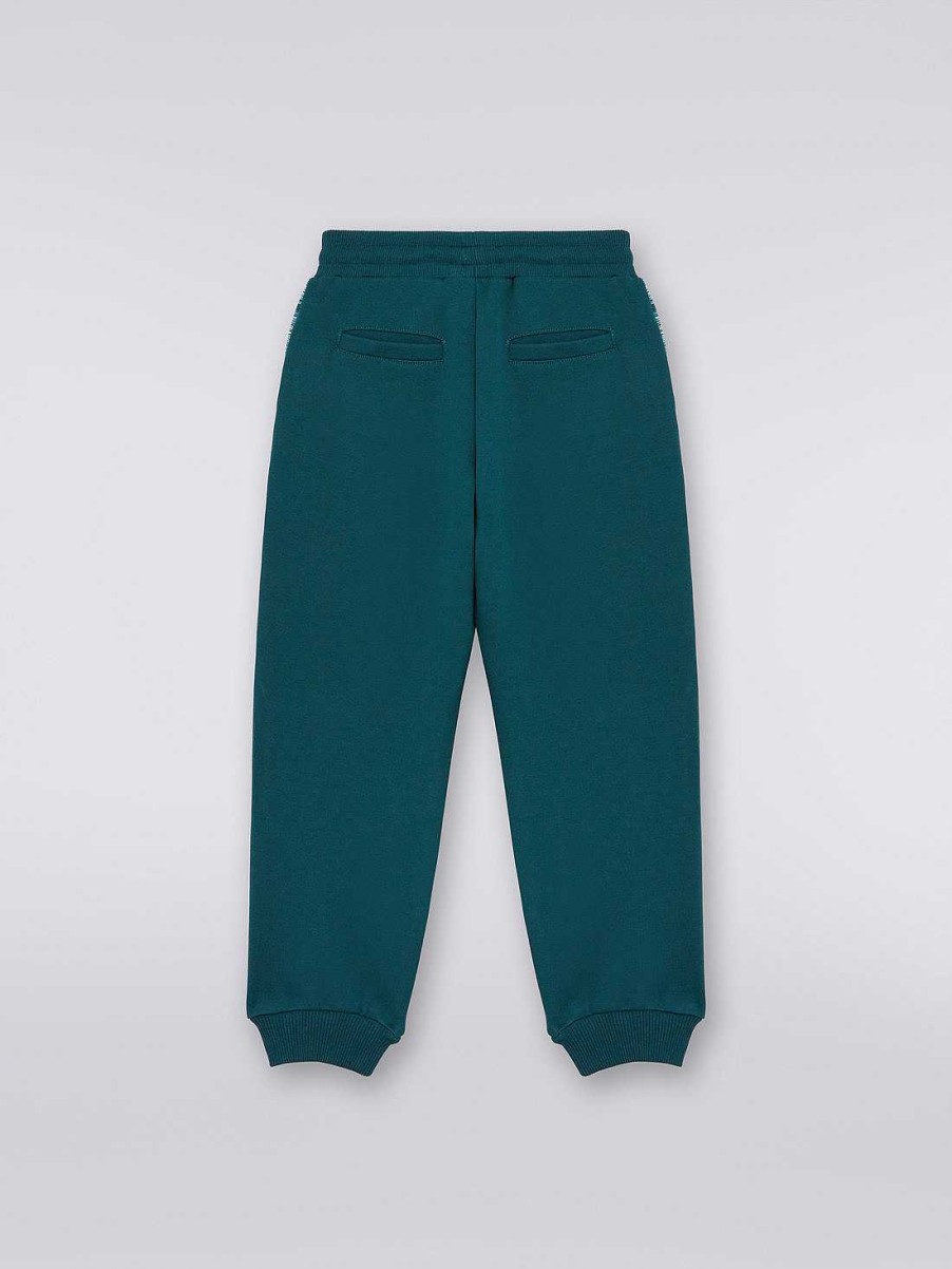 Gut (4-14 Ar) Missoni | Joggers I Bomullsfleece Med Slub-Innlegg Gronn