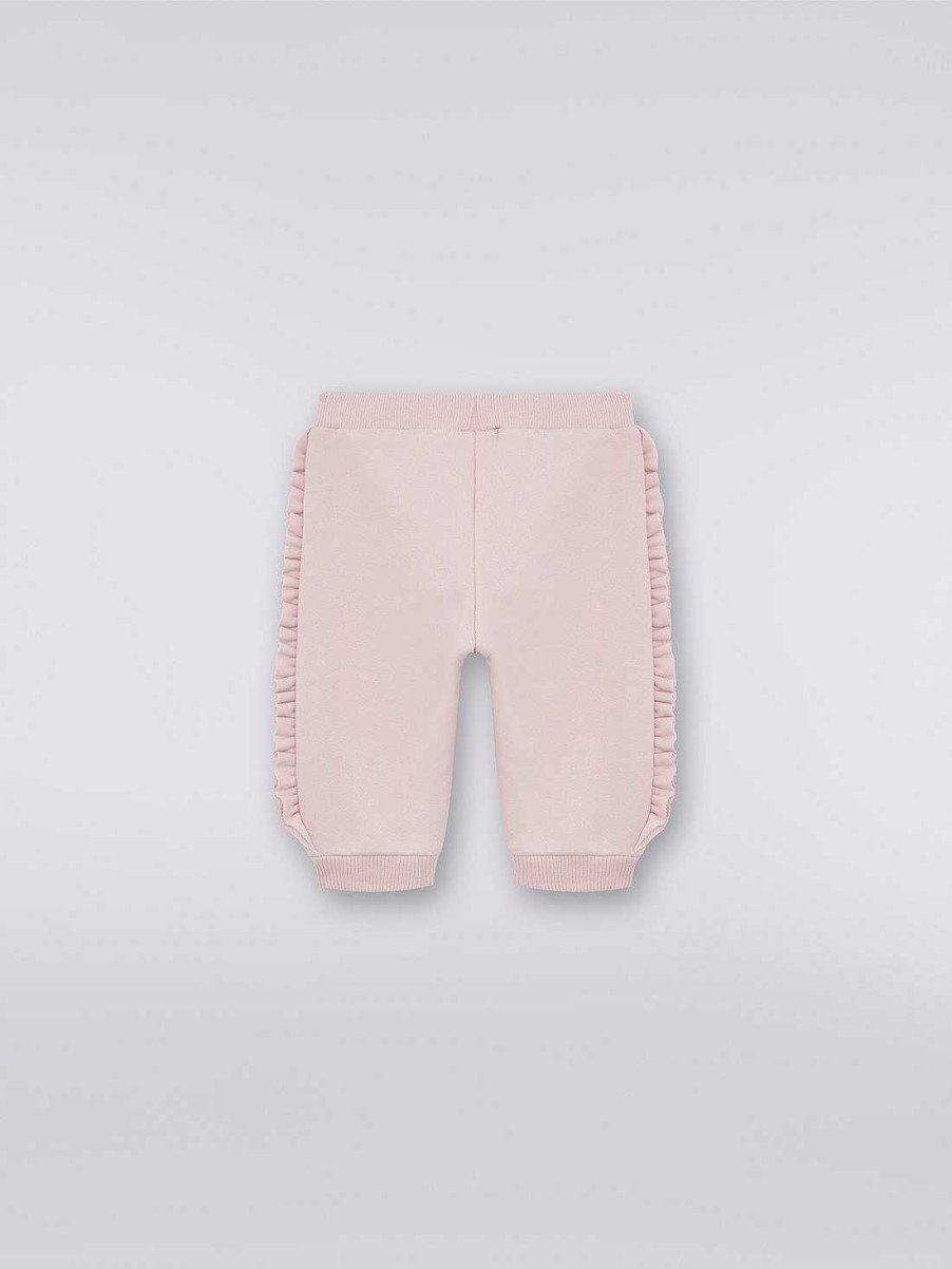 Jente (4-14 Ar) Missoni | Joggers I Bomullsfleece Med Rynker Og Logo Rosa