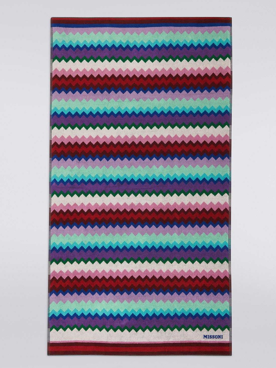 Kvinner Missoni Badehandklaer | 100X180 Cm Chantal Chevron Strandhandkle I Bomullsfrotte Flerfarget