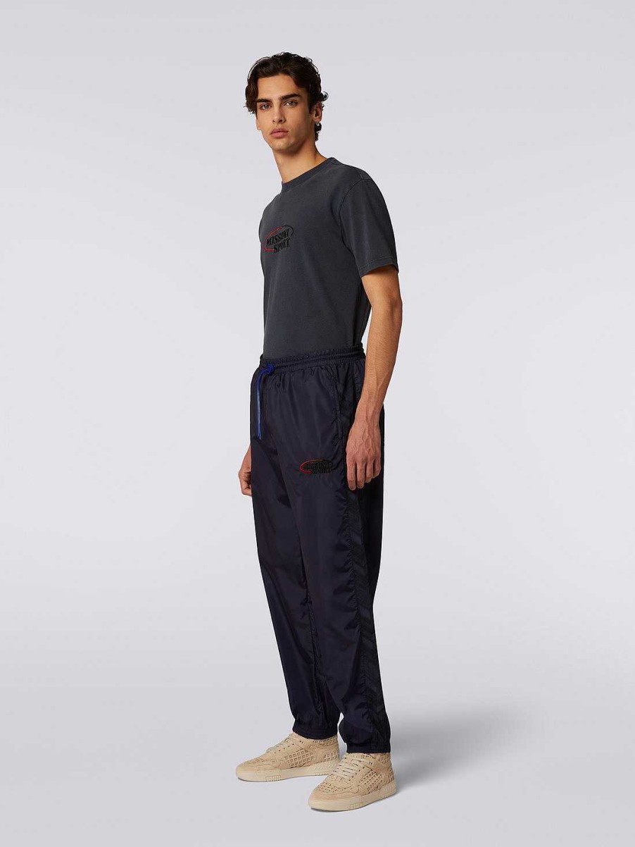 Menn Missoni Klaer | Joggers I Nylon Med Logo Bla