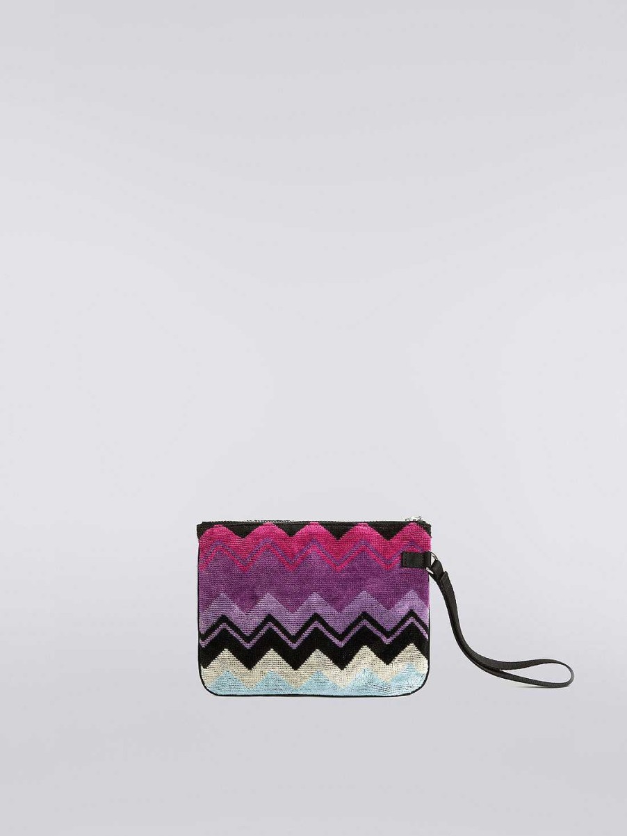 Kvinner Missoni Tilbehor | Clutch I Bomullsfrotte Med Logolapp Flerfarget