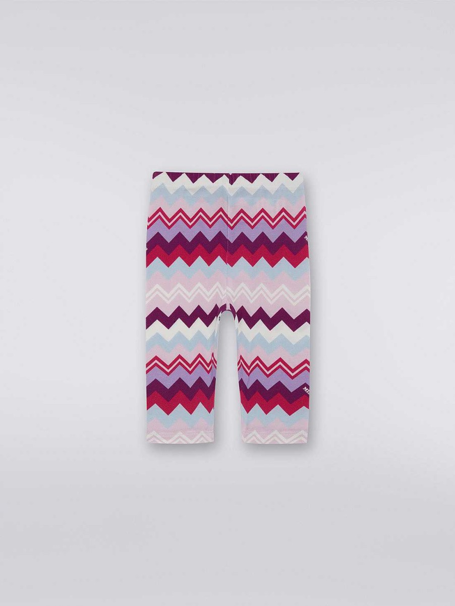 Jente (4-14 Ar) Missoni | Sikksakk Leggings I Bomullsblanding Flerfarget