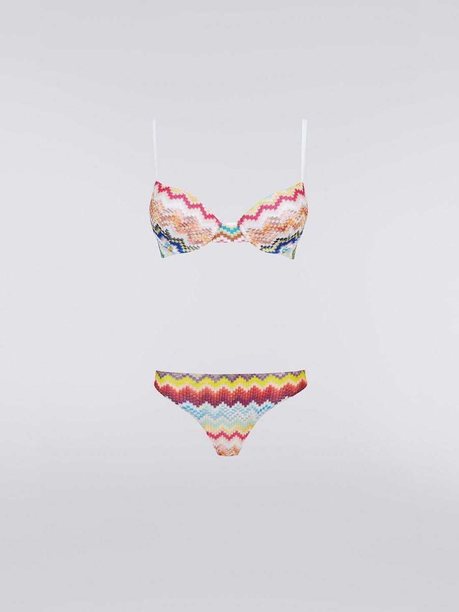 Kvinner Missoni Badedrakter | 3D-Effekt Viskosebikini Flerfarget