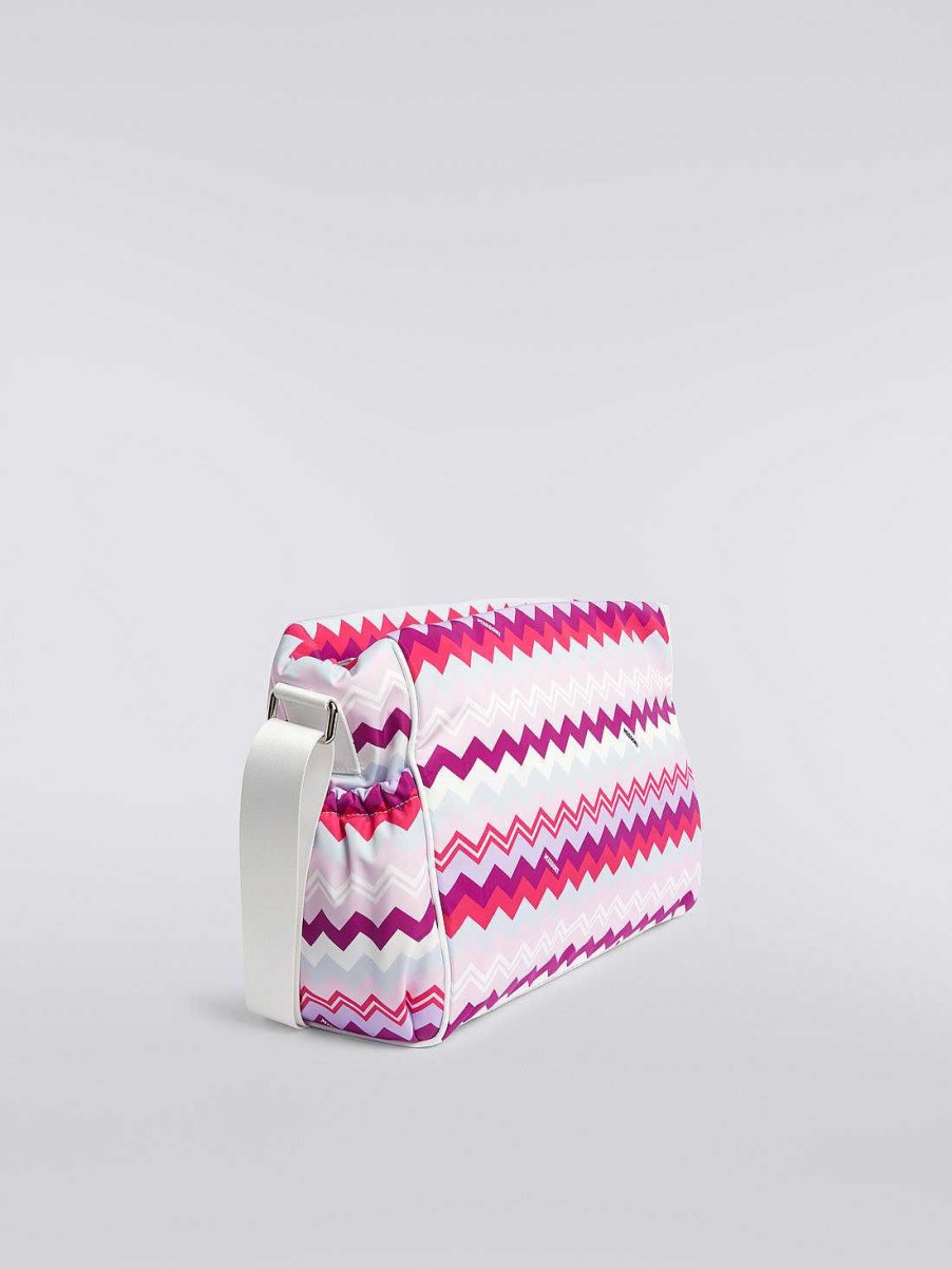 Baby (0-24 Maneder) Missoni | Sikksakk Skulderveske I Nylon Flerfarget