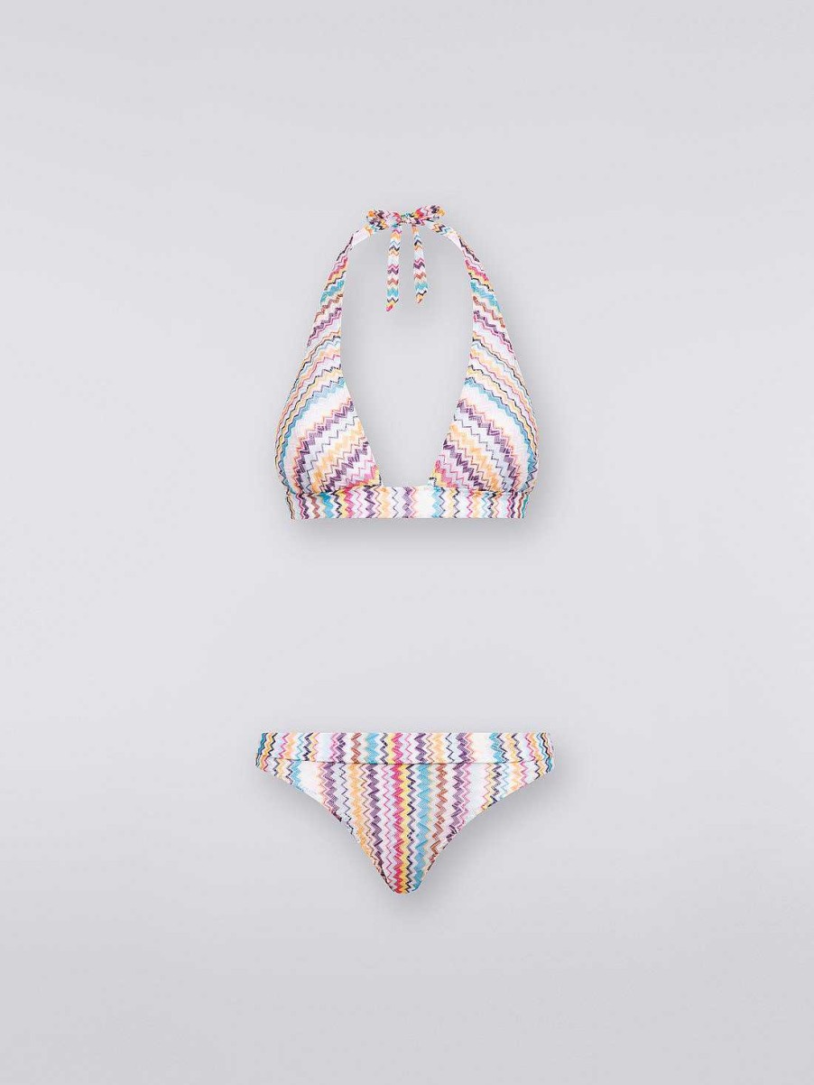 Kvinner Missoni Badedrakter | Flerstripet Sikksakk Bikini Flerfarget