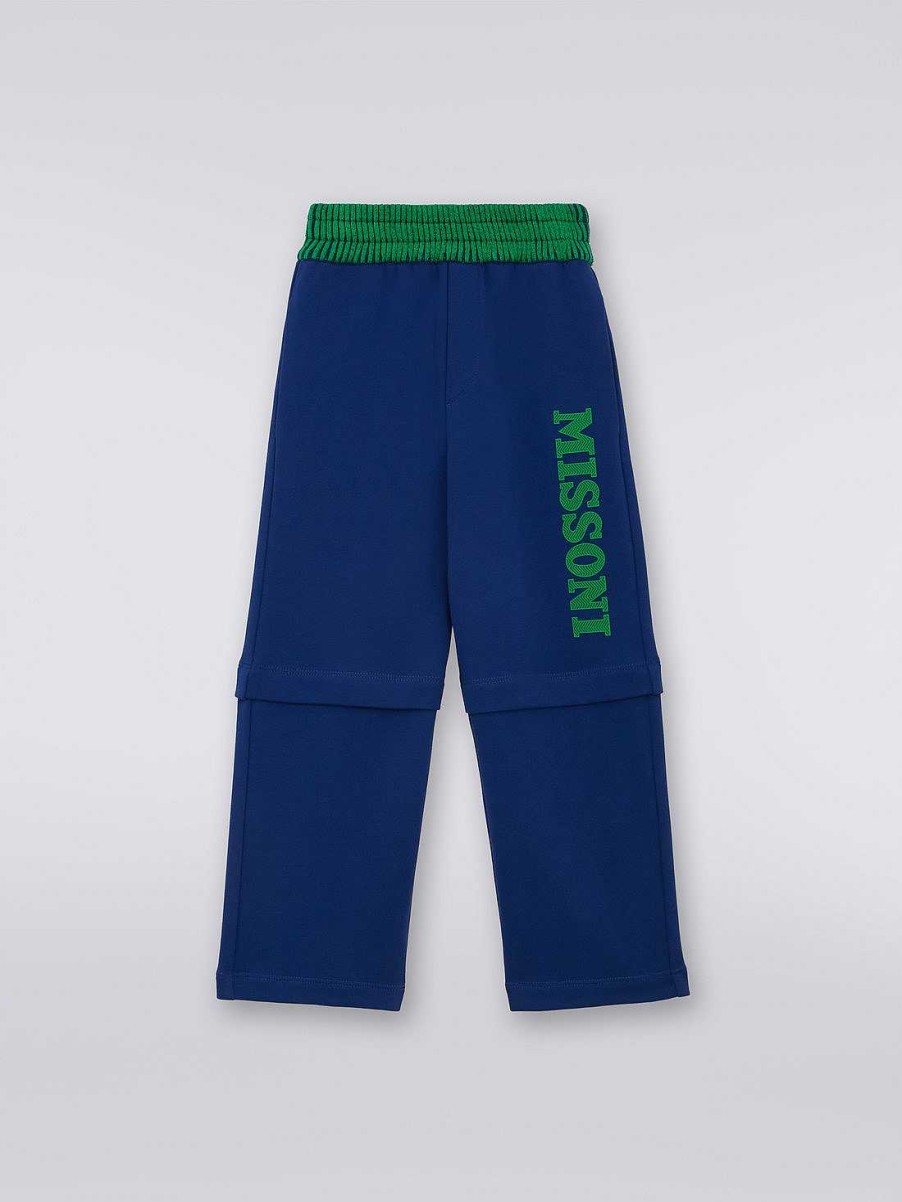 Gut (4-14 Ar) Missoni | Joggers I Bomullsfleece Med Logo Bla