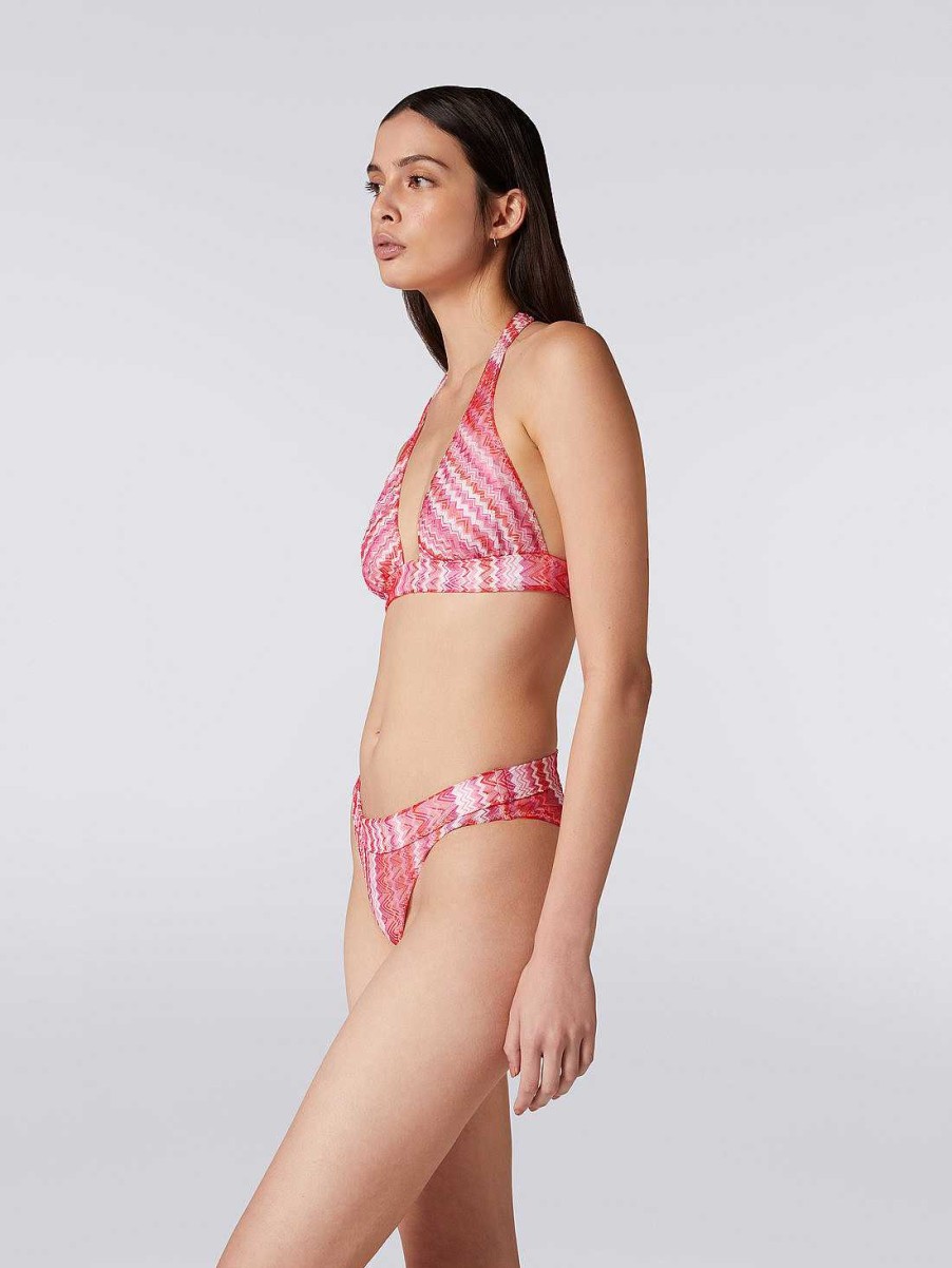 Kvinner Missoni Badedrakter | Flerstripet Sikksakk Bikini Rosa