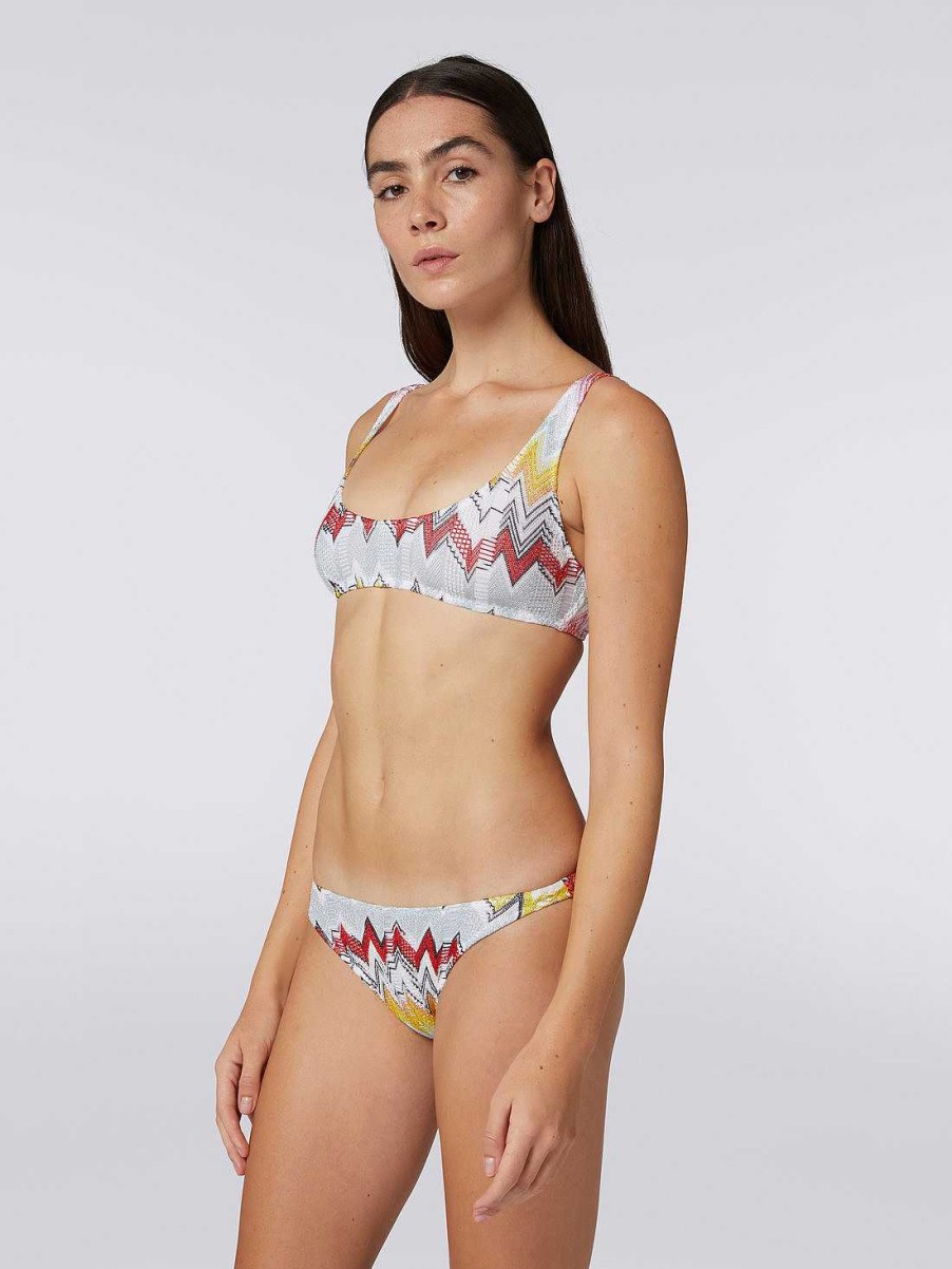 Kvinner Missoni Badedrakter | Sikksakkstrikket Bikini Med Flere Teknikker Flerfarget