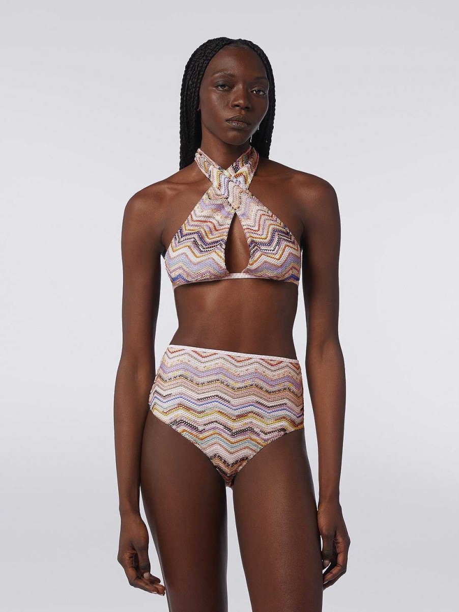 Kvinner Missoni Badedrakter | Heklet Bikini Med Lurex Og Truser Med Hoyt Liv Flerfarget